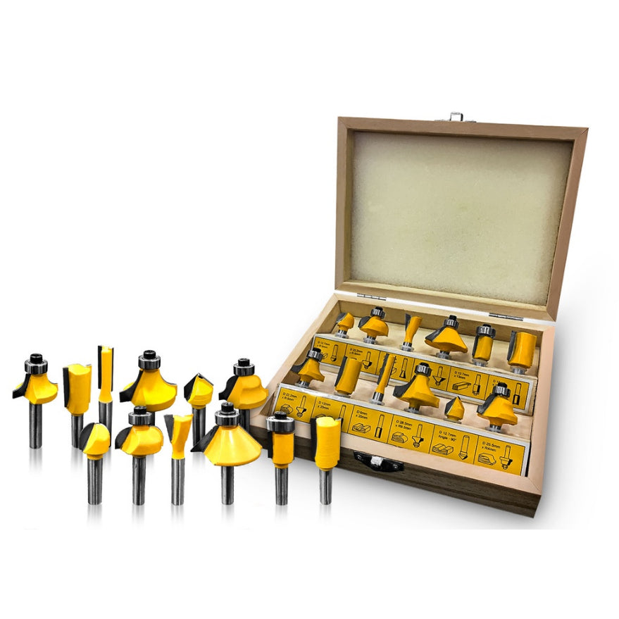 Jogo Fresas para Madeira 12 Peças - Haste 8MM Titanium 05460