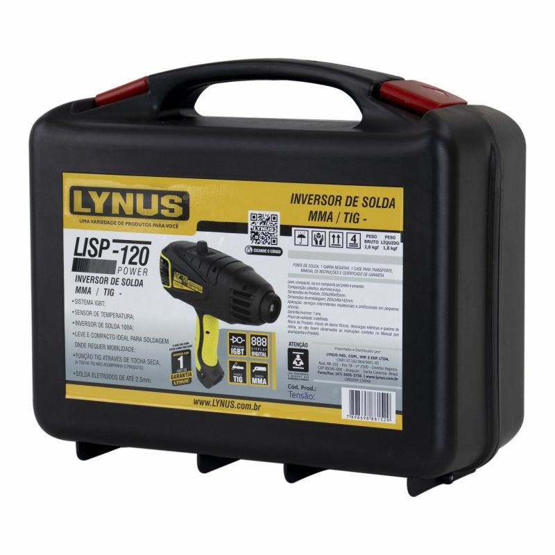 INVERSORA DE SOLDA MMA PISTOLA 100A LISP-120 220V LYNUS - 000000510