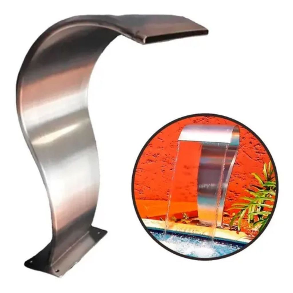 Cascata Para Piscina 50X25CM Aço Inox Naja Baby Bortonio