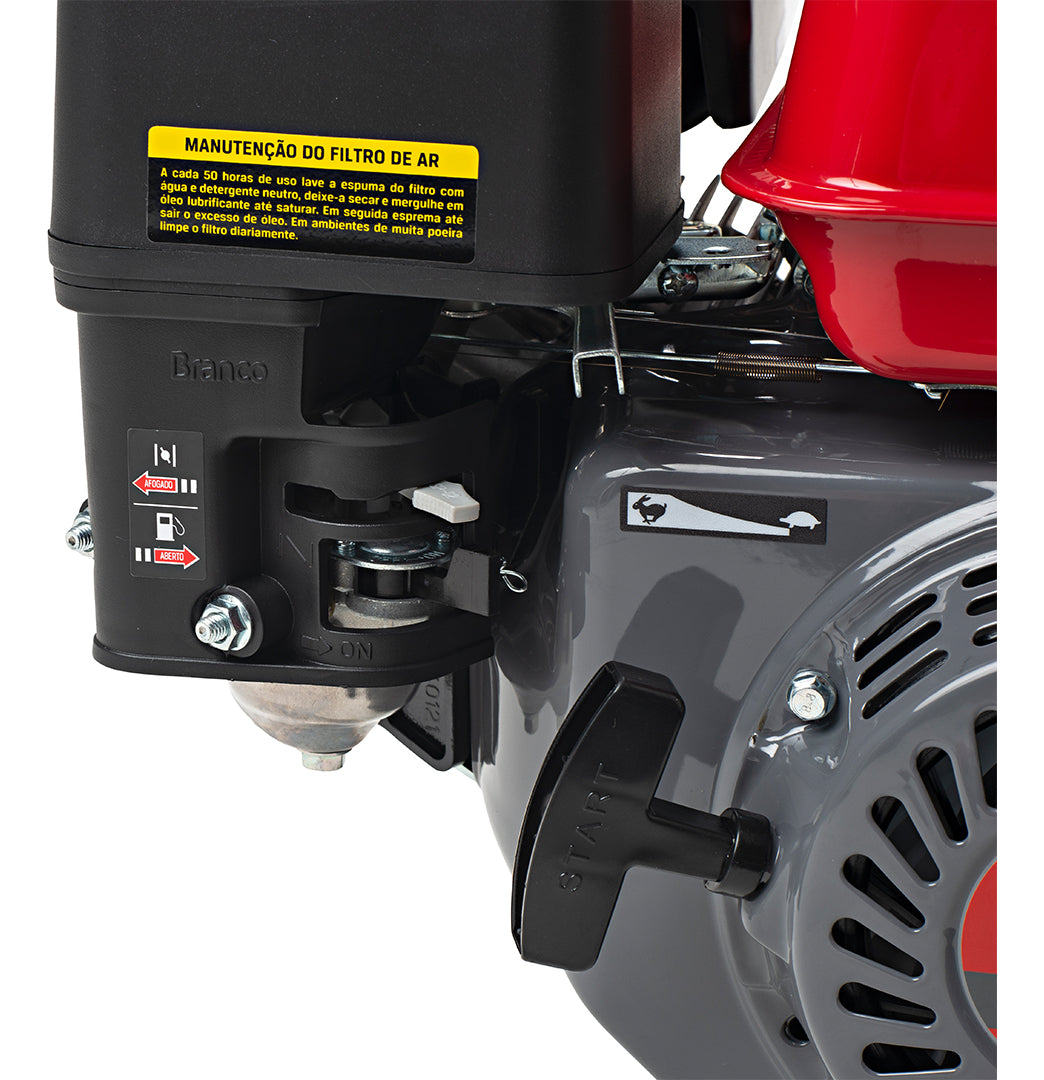 Motor À Gasolina B4t 7.0HP Partida Manual Com Alerta De Óleo Branco