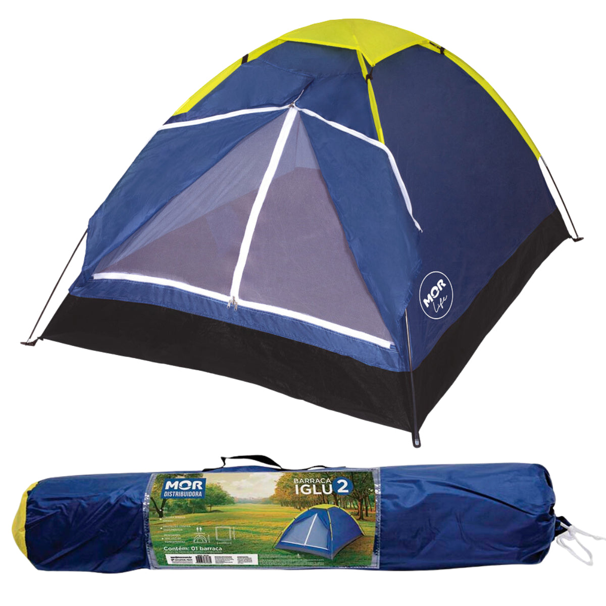 Barraca De Camping 2 Pessoas Verde Impermeável C/ Bolsa Mor