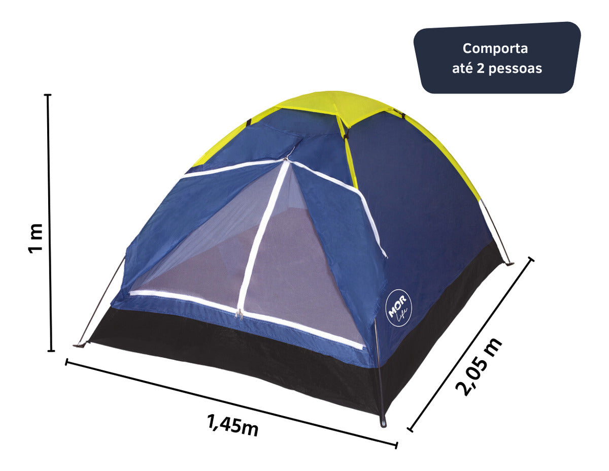 Barraca De Camping 2 Pessoas Verde Impermeável C/ Bolsa Mor