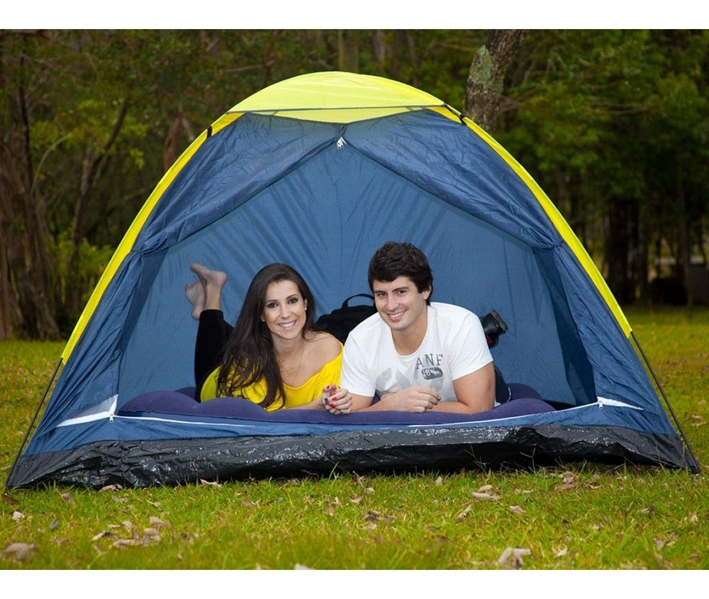 Barraca De Camping 2 Pessoas Verde Impermeável C/ Bolsa Mor