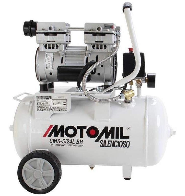 Compressor Silencioso 120PSI 220V Branco CMS-5/24 Moto Mil