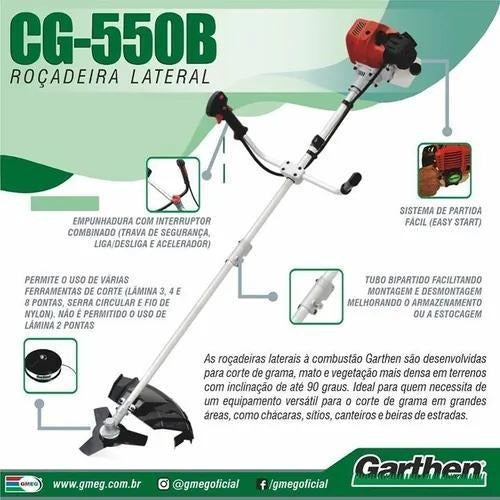 Roçadeira a Gasolina CG-550B - 51,77CC - Garthen