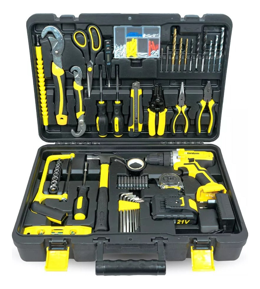 Parafusadeira a Bateria Com 299 Peças Titanium