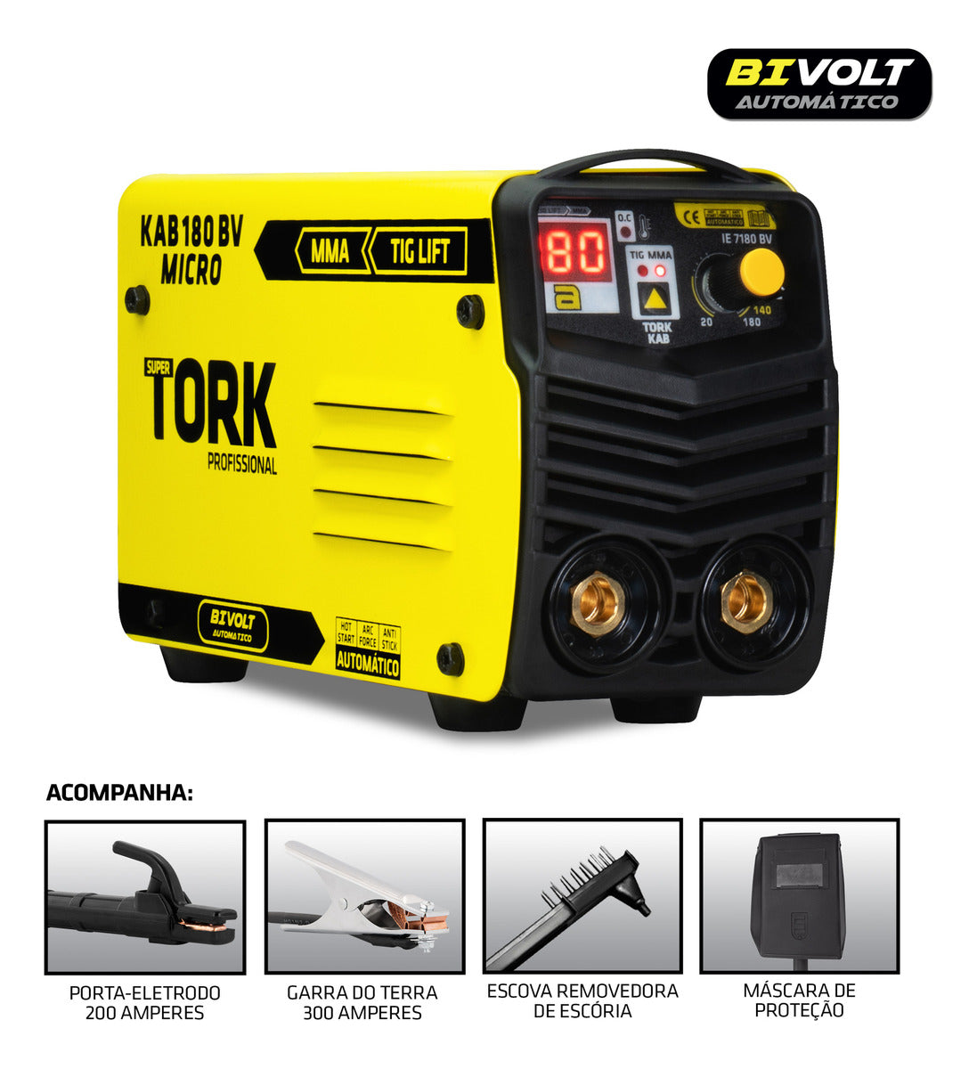 Inversor MMA 180 Amperes Bivolt IE-7180-BV - Tork