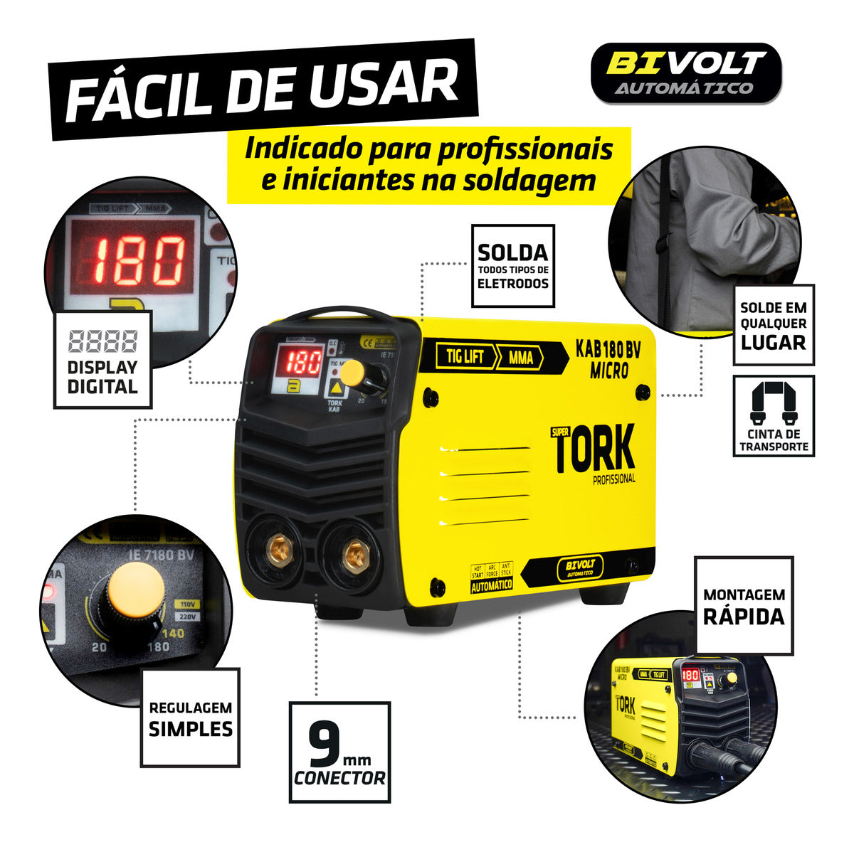 Inversor MMA 180 Amperes Bivolt IE-7180-BV - Tork
