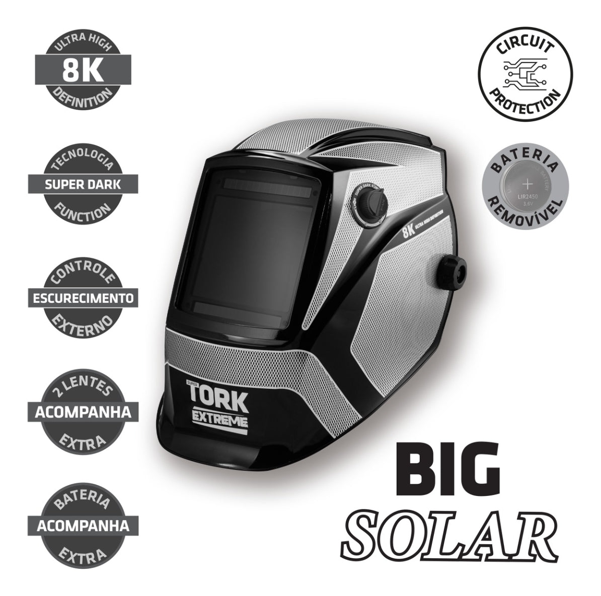 Máscara de Solda - Big Solar - Com Esc. Automático 8K Tork