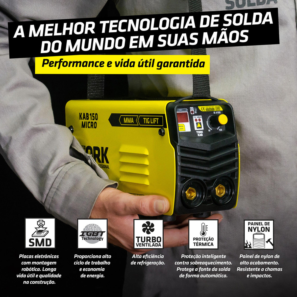 Máquina Solda Inversora Super Profissional Kab150 220V Tork