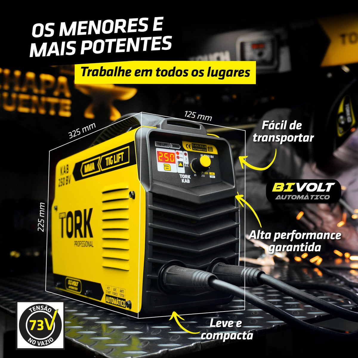 Inversor MMA 250 Amperes Bivolt KAB-250 IE-8250-BV - Tork