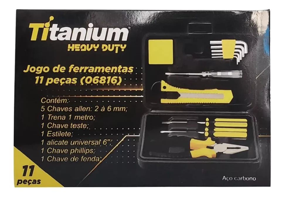 Jogo De Ferramentas 11 Peças Com Maleta - 06816 Titanium