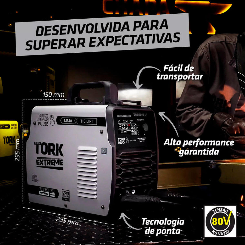 Inversora de Solda Tig Mma 300a Touch ITE-12300-220V Tork
