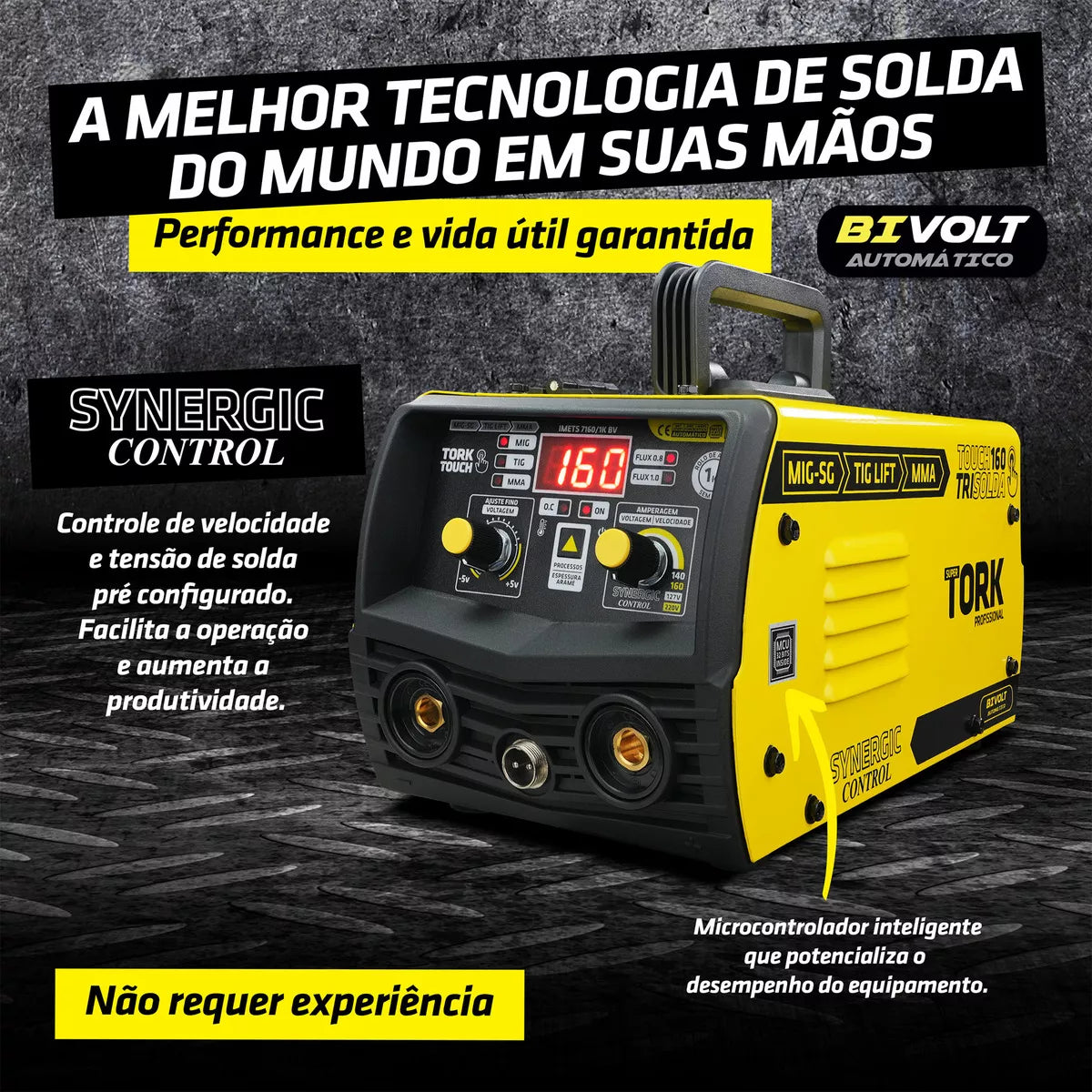 Maquina Solda Inversora Mig Super Tork 160a Sem Gás 3 Em 1 Tig Eletrodo