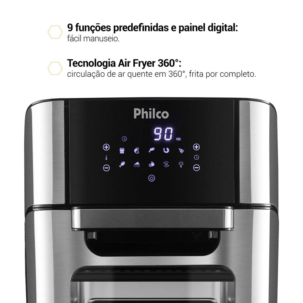 Air Fryer Oven Philco 12L 1800W 4 em 1 - 127V PFR2200