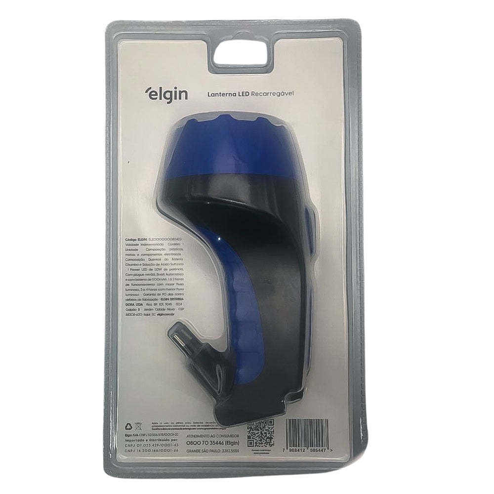 LANTERNA POWER LED RECARREGAVEL 1W 500MAH ELGIN