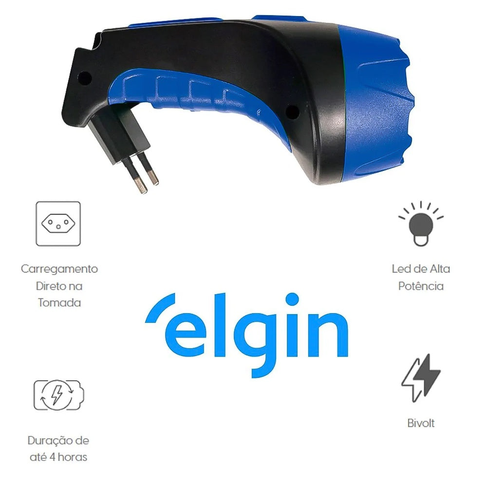 LANTERNA POWER LED RECARREGAVEL 1W 500MAH ELGIN