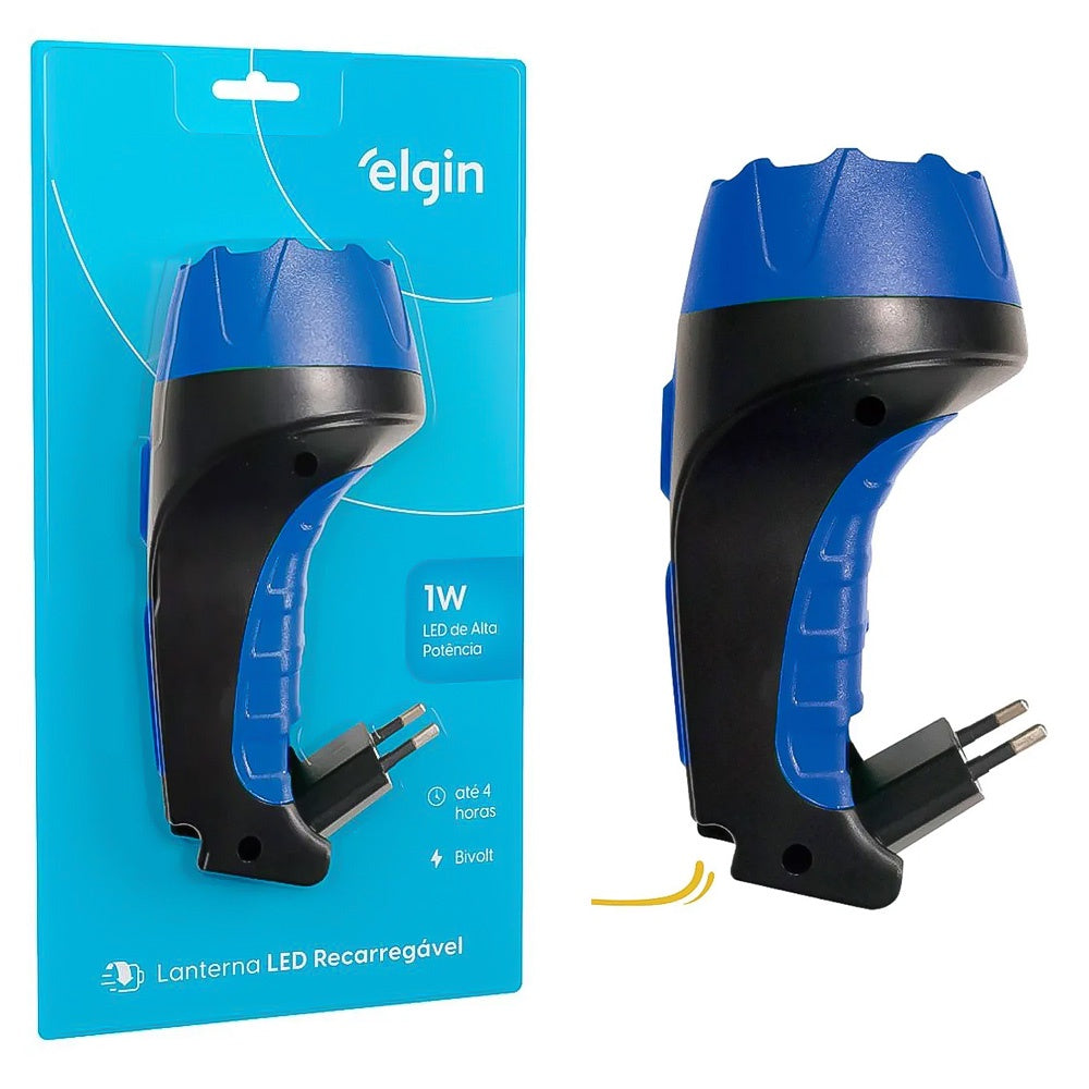 LANTERNA POWER LED RECARREGAVEL 1W 500MAH ELGIN