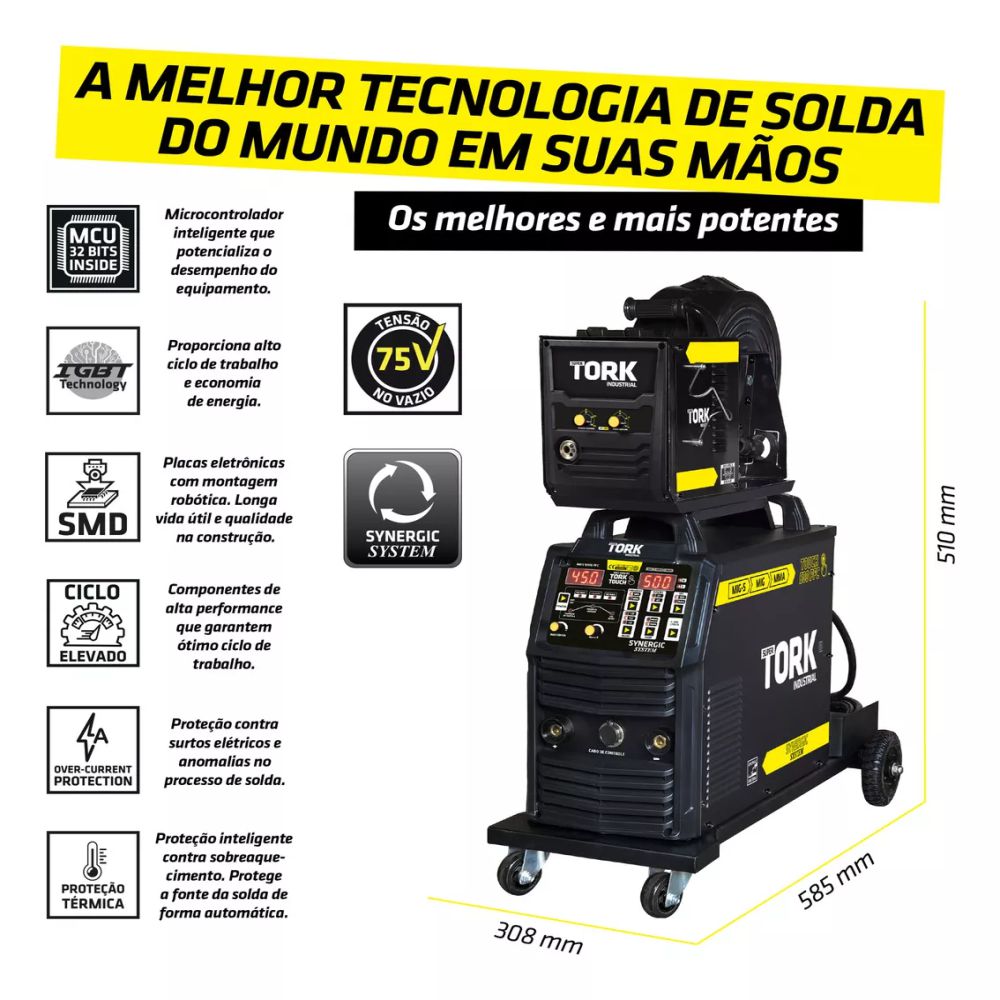 Máquina De Solda 500a cabeçote Externo Tork IMES-10500-PFC
