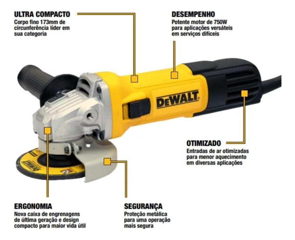 Esmerilhadeira 220v Angular 4.1/2 115mm Dewalt DWE750