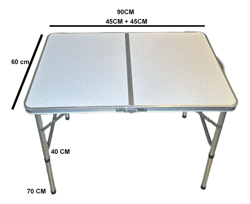 Mesa Piquenique Dobrável 90x60cm Alumínio 07679 Titanium