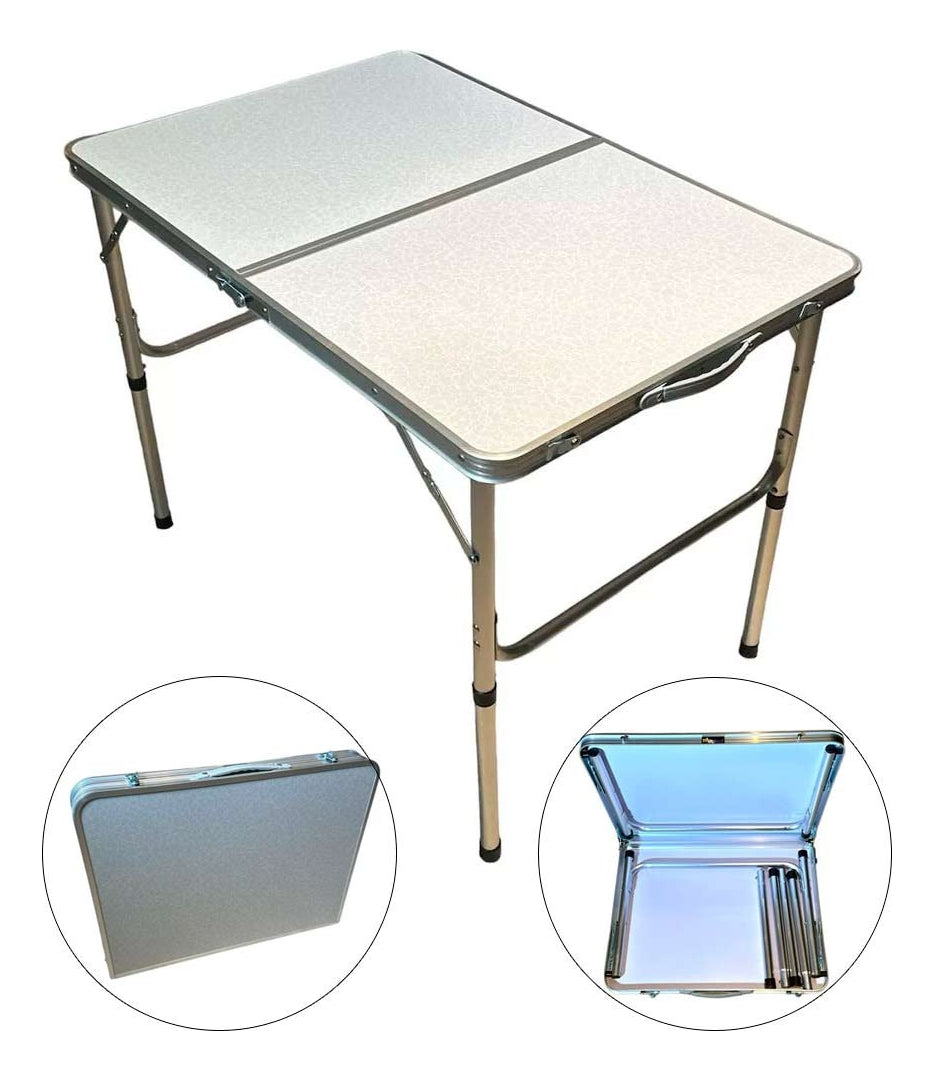 Mesa Piquenique Dobrável 90x60cm Alumínio 07679 Titanium