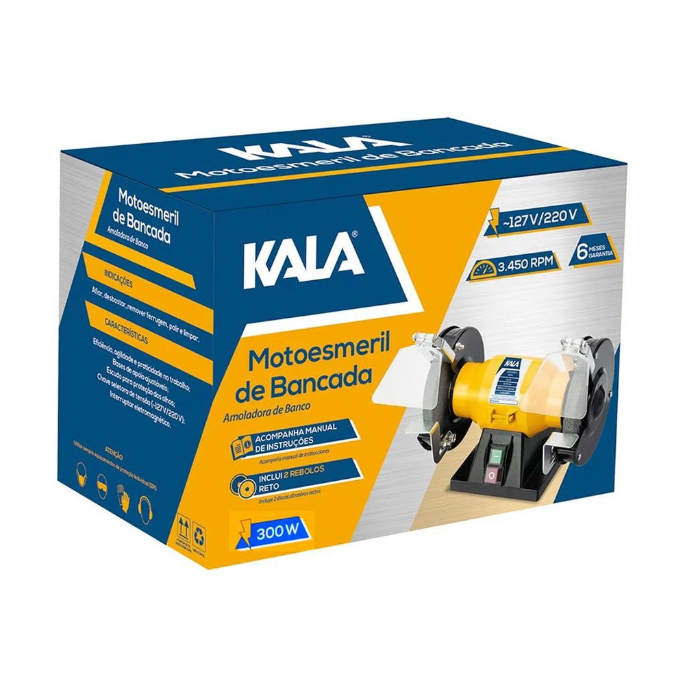 Moto Esmeril de Bancada 6 300W Bivolt 342203 Kala