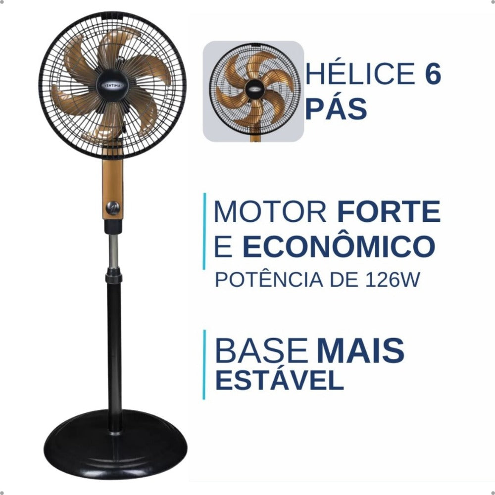 Ventilador Pedestal Coluna Pé Osc 30cm Turbo 220v Ventimais