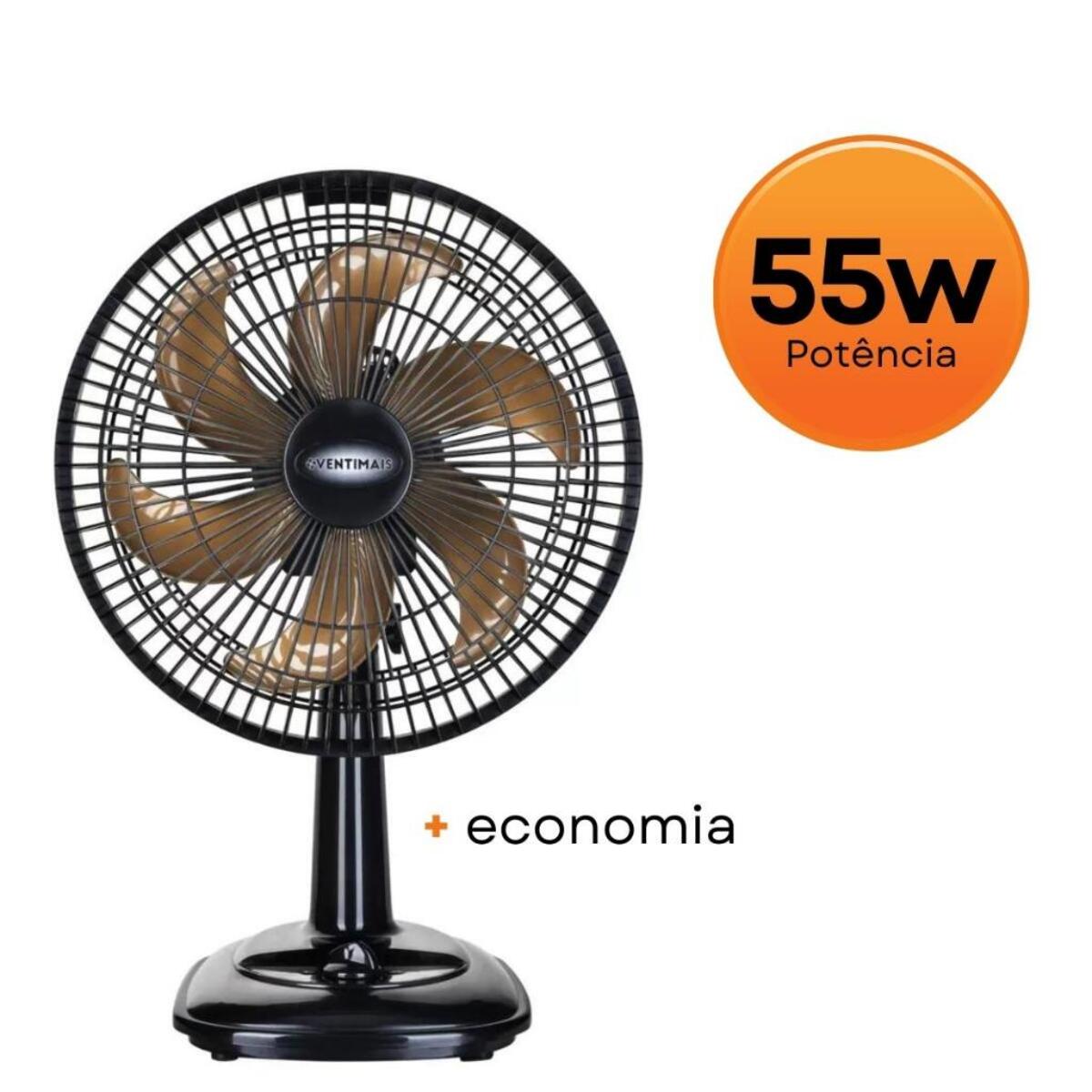 Ventilador De Mesa 30cm Turbo Preto/bronze 220v Ventimais