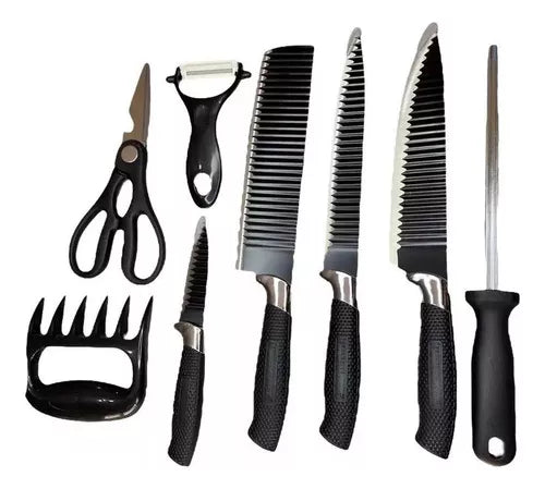 Kit Facas Premium com 8 Peças para Churrasco Titanium 06887