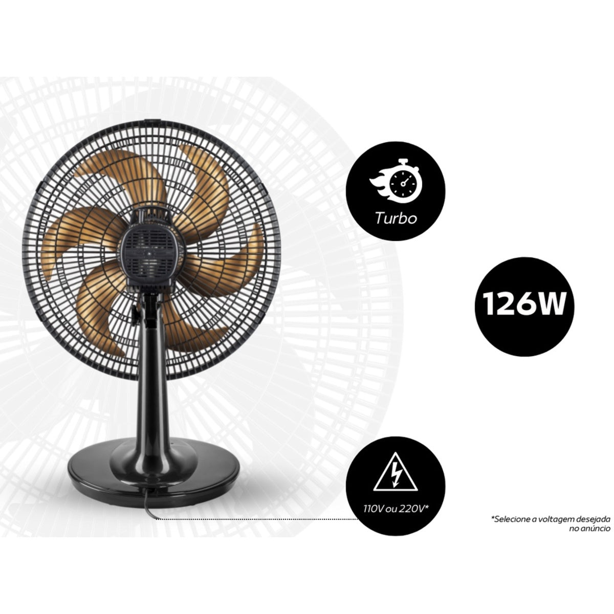 Ventilador Oscilante de Mesa 40cm Turbo 220v Ventimais