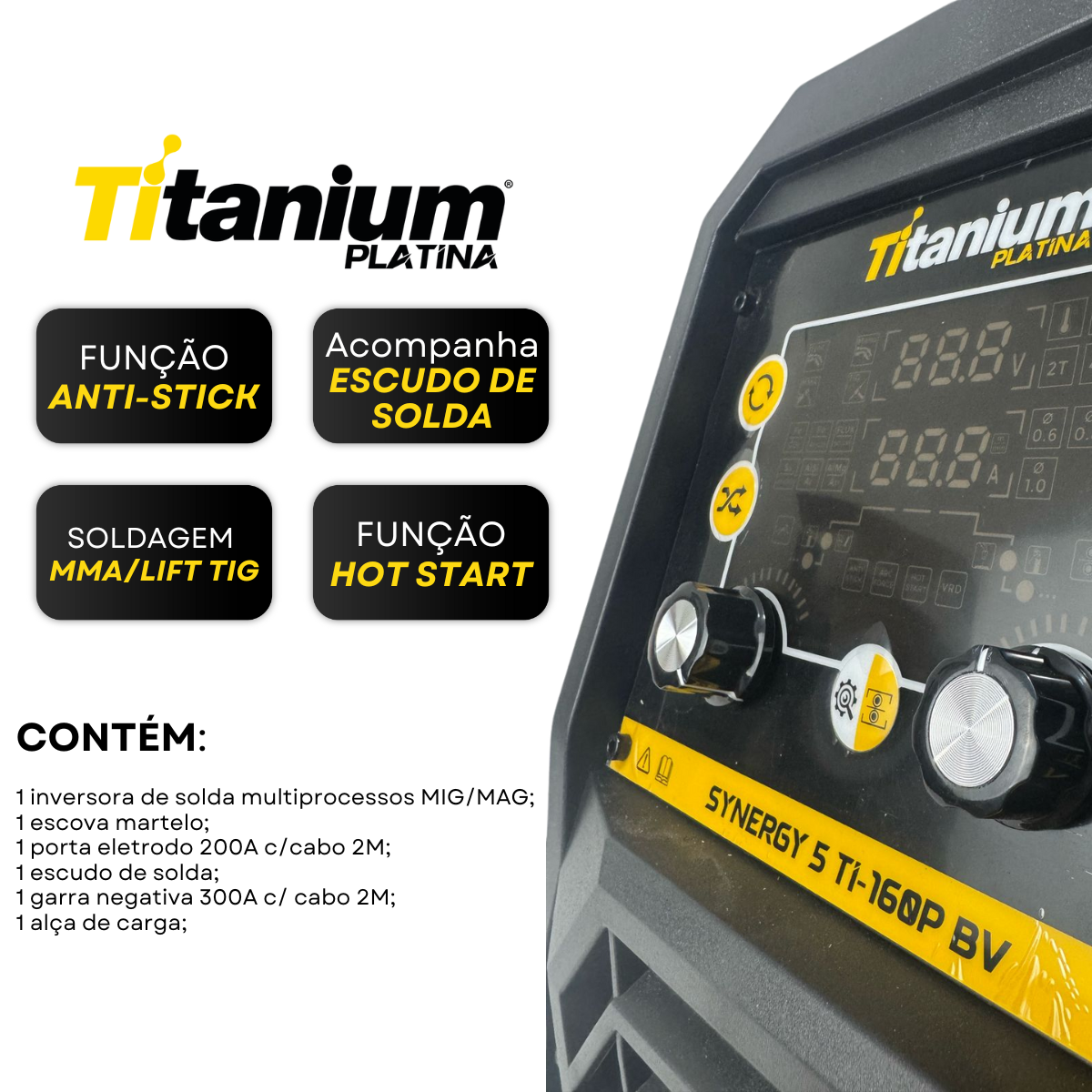 INVERSORA DE SOLDA SYNERGY 5 TI160P BV 08423 TITANIUM
