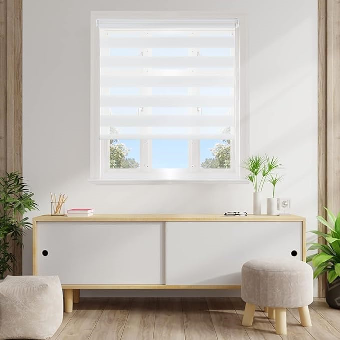 Persiana Janela Rolo Zebra T-Duplo 140X160 Branca Evolux