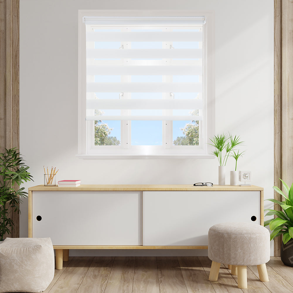 Persiana Janela Rolo Zebra T-Duplo 120X160 Branca Evolux