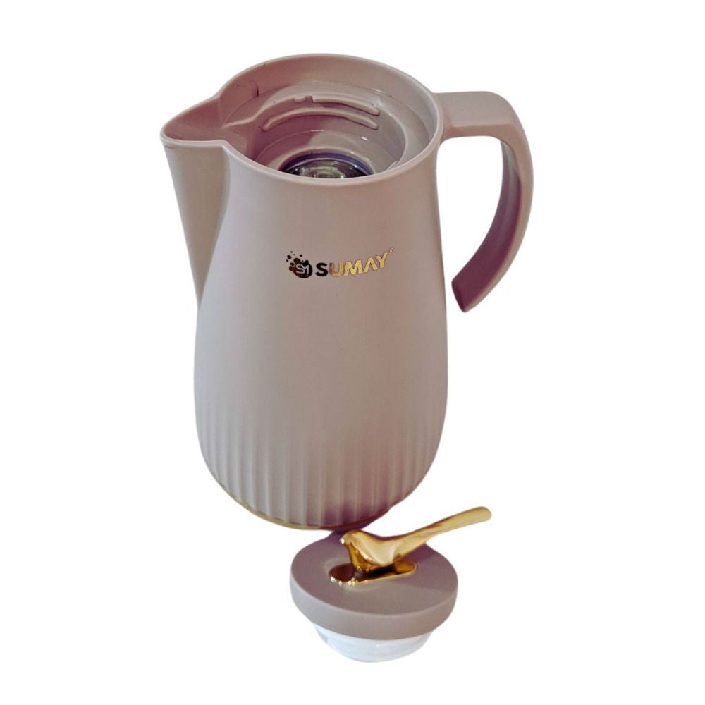 Garrafa Térmica 1L Bege com Ampola Vidro SM-GTDB Dubai
