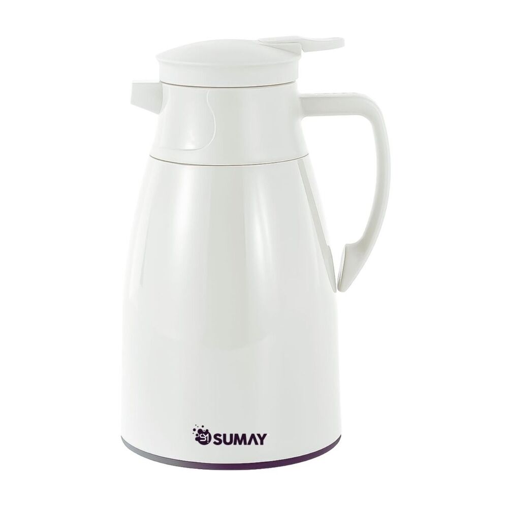 Garrafa Térmica 1L Branca com Ampola Vidro Mônaco SM-GTMBR