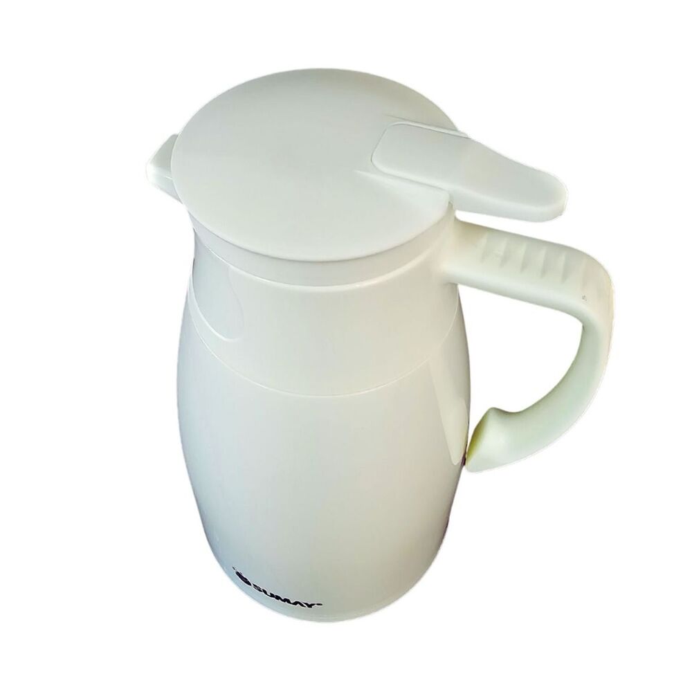 Garrafa Térmica 1L Branca com Ampola Vidro Mônaco SM-GTMBR