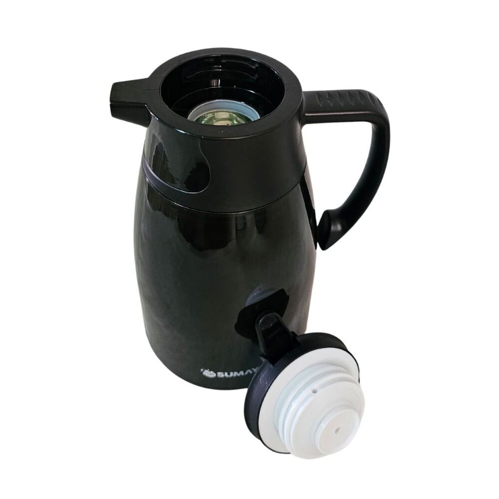 Garrafa Térmica 1L Preta com Ampola Vidro Mônaco SM-GTMPR