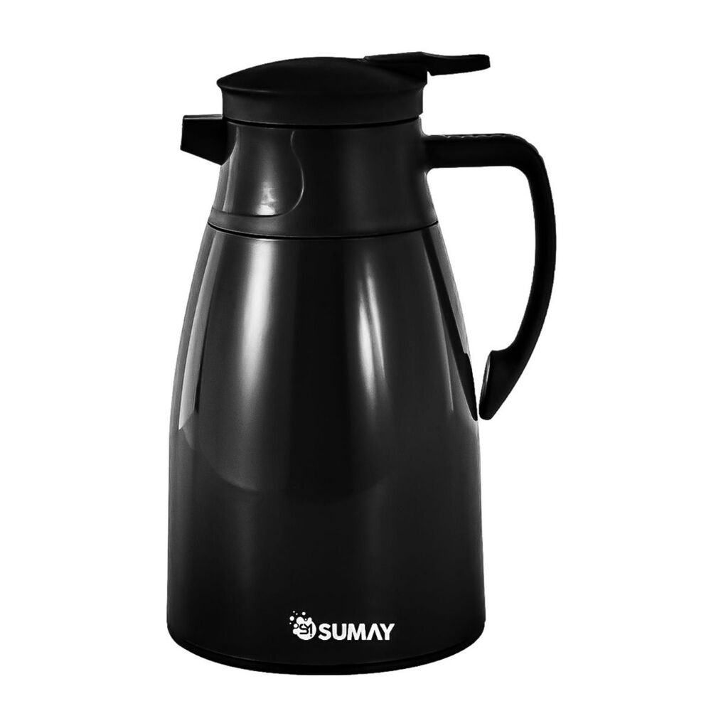 Garrafa Térmica 1L Preta com Ampola Vidro Mônaco SM-GTMPR