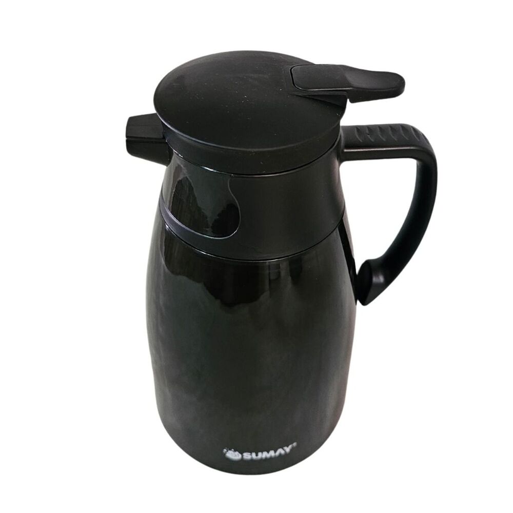 Garrafa Térmica 1L Preta com Ampola Vidro Mônaco SM-GTMPR