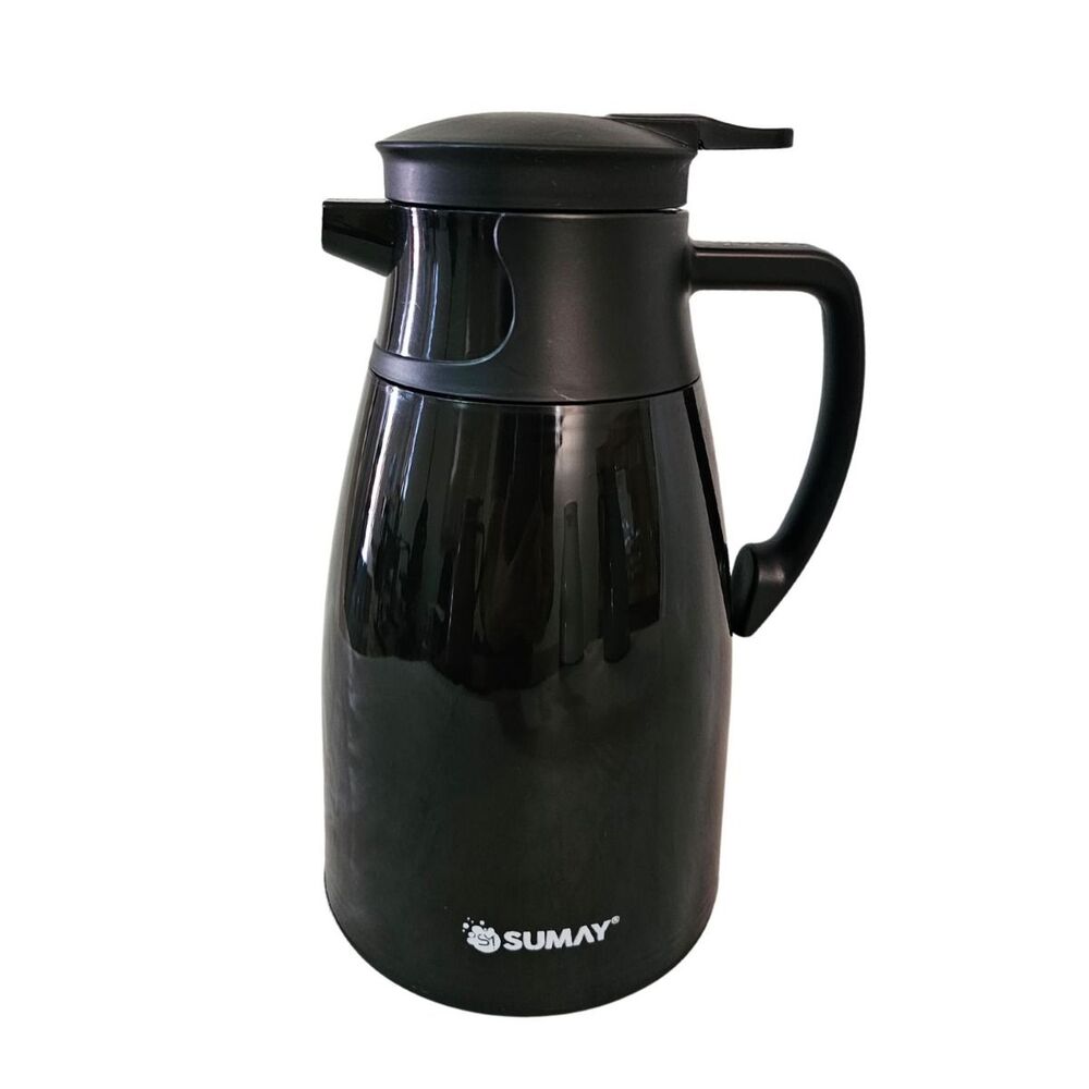 Garrafa Térmica 1L Preta com Ampola Vidro Mônaco SM-GTMPR