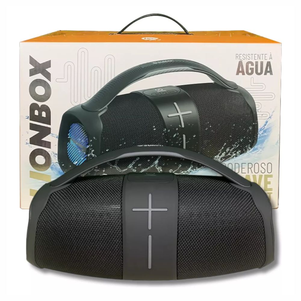 Caixa De Som Portátil Sumay SM-CSP1310P Lionbox Led