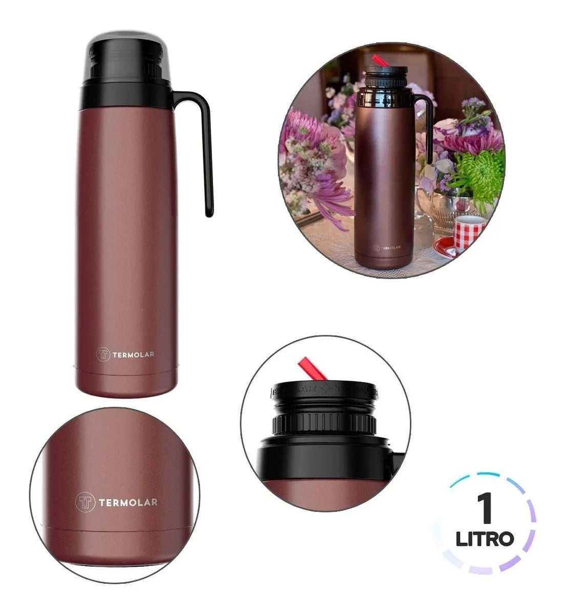 Garrafa Térmica R-Evolution 1Litro Bronze Pro 58196 Termolar