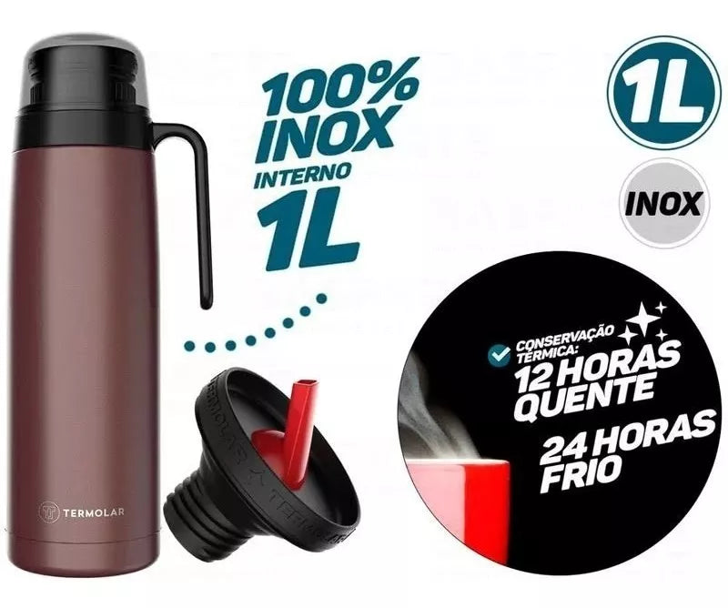Garrafa Térmica R-Evolution 1Litro Bronze Pro 58196 Termolar