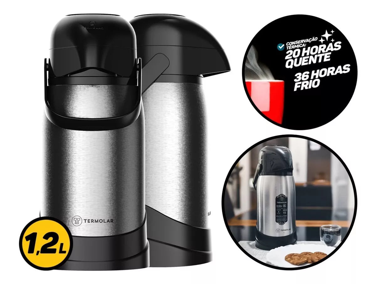 Garrafa Térmica R-Evolvution 1,2L Inox Termolar - 50484