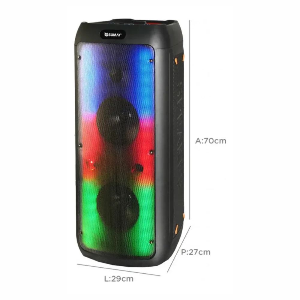 Caixa De Som Portatil Sumay Light Box 5968 800w Bluetooth