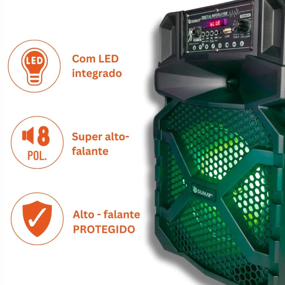 Caixa Som Portátil Amplificada Sumay 270w Bivolt Advance 2