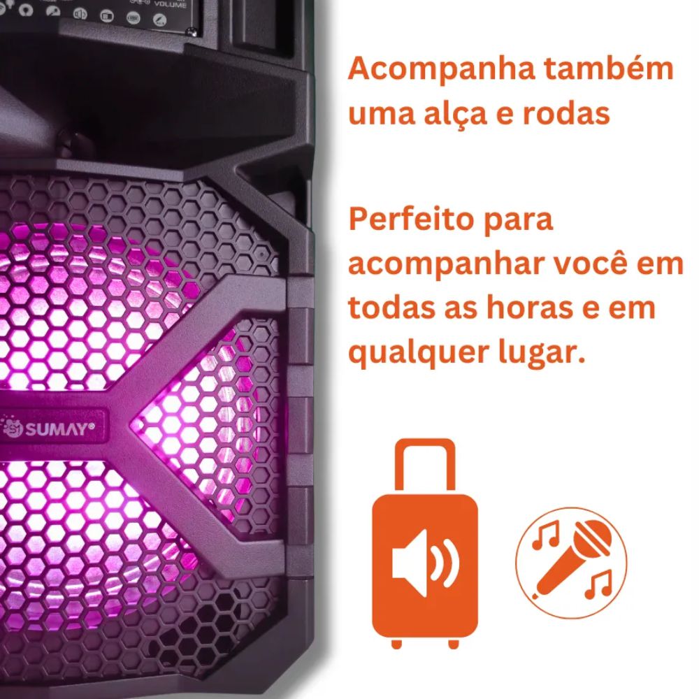 Caixa Som Portátil Amplificada Sumay 270w Bivolt Advance 2