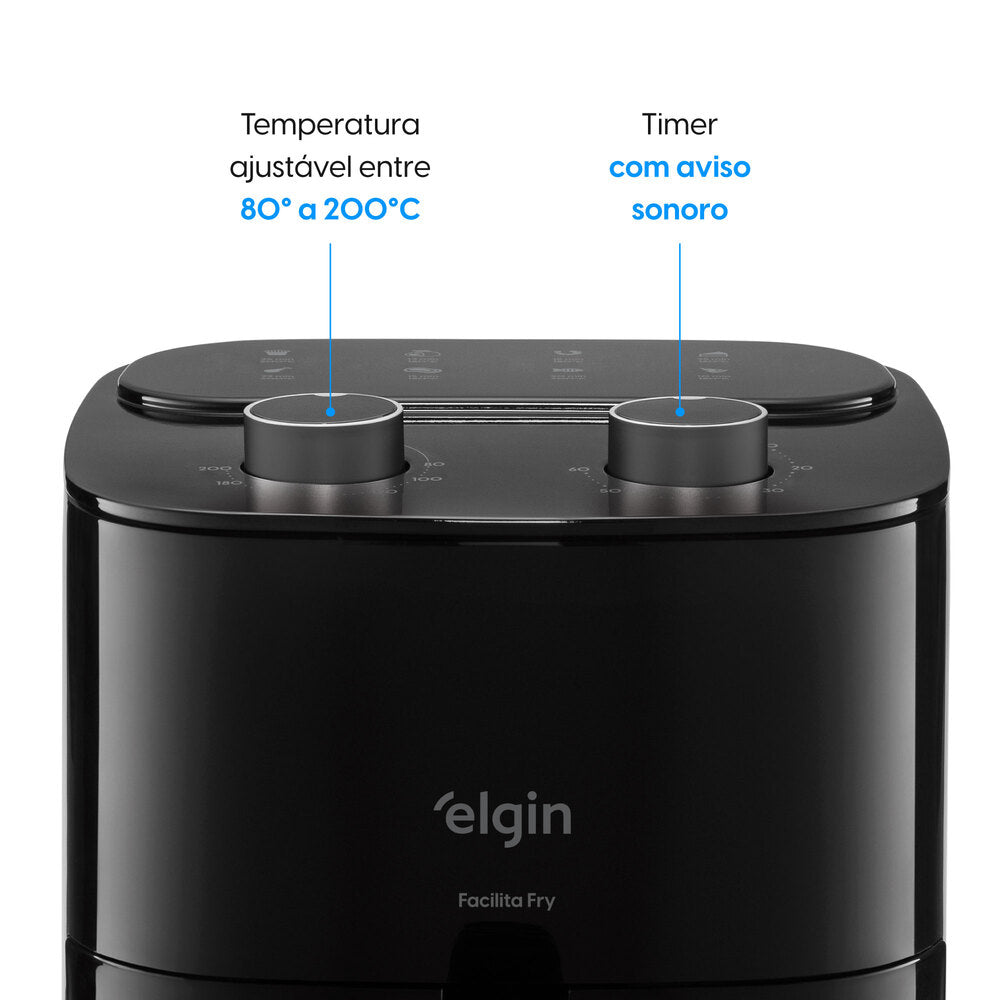 Fritadeira Air fryer Facilita Fry 3,5Litros Preta 220V Elgin