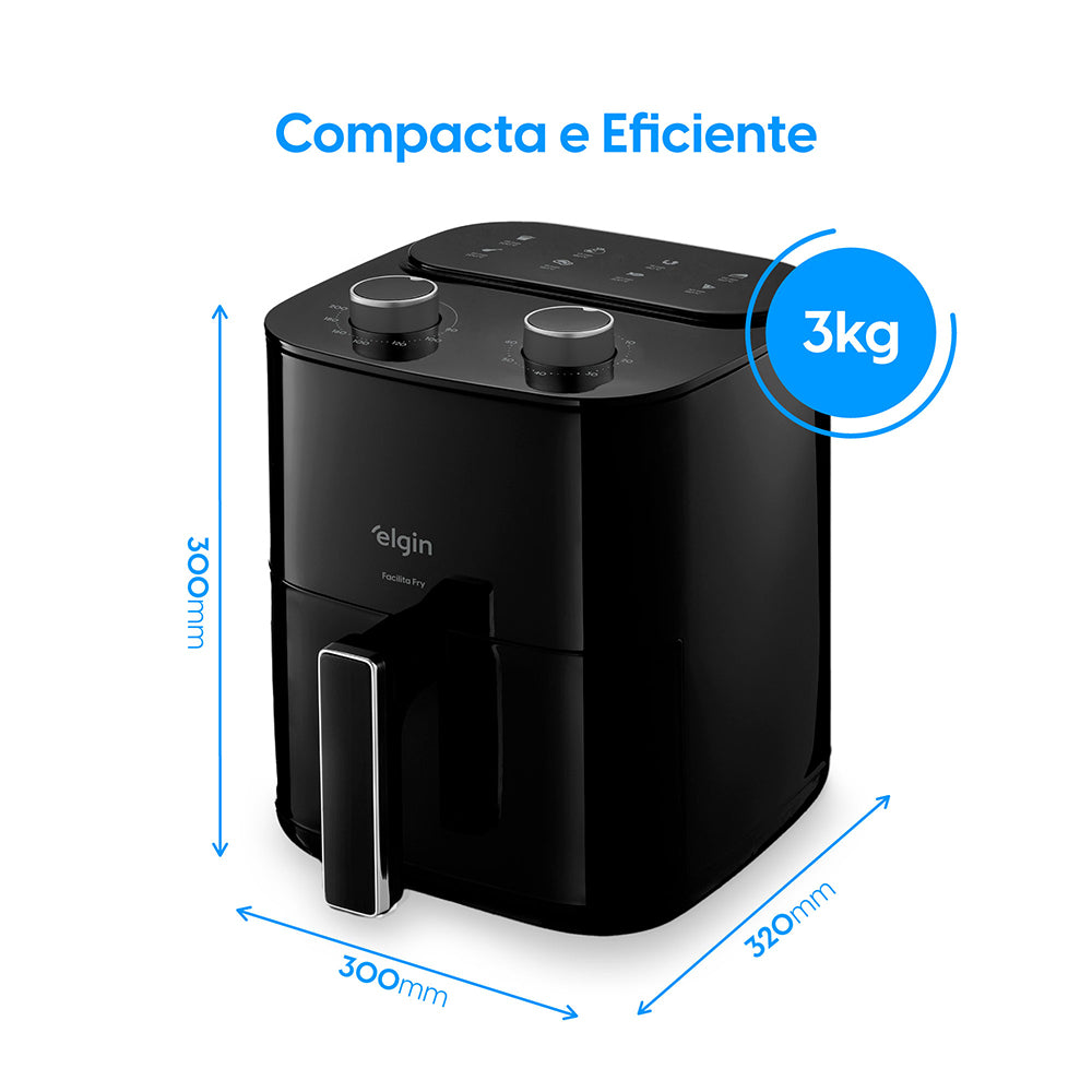 Fritadeira Air fryer Facilita Fry 3,5Litros Preta 220V Elgin